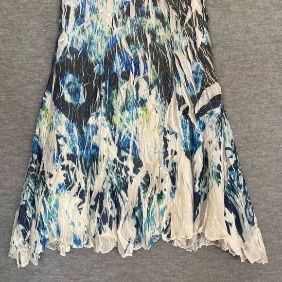 Reba Pleated Rhinestone Midi Dress Womens Large Sleeveless Sheer Fairy Goddess - Picture 3 of 12